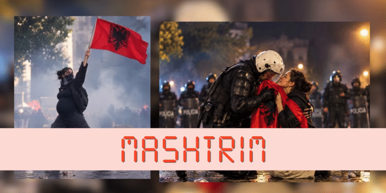 Imazhet që paraqesin skena nga protestat në Tiranë janë gjeneruar me IA