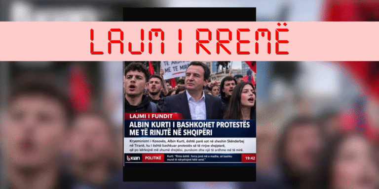 Albin Kurti nuk mori pjesë në protestat në Shqipëri, imazhi është i gjeneruar me IA